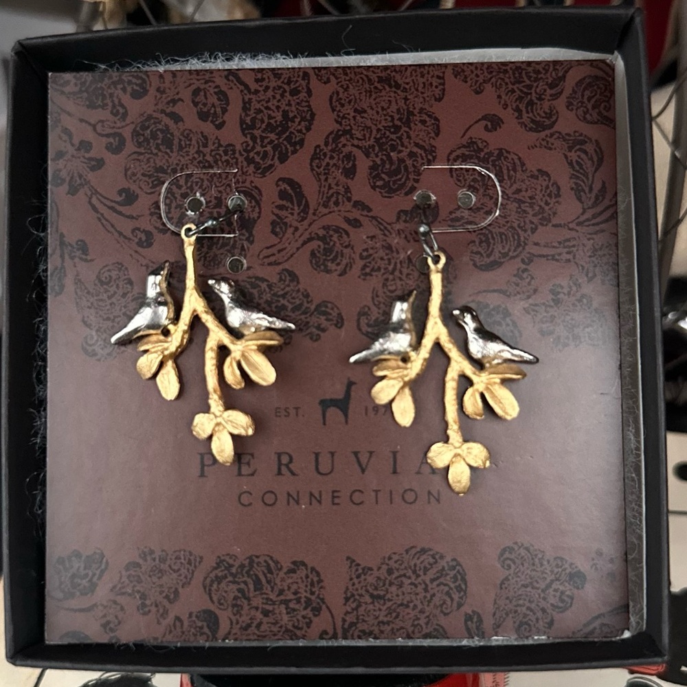Peruvian Connection Birds on a Branch Earrings